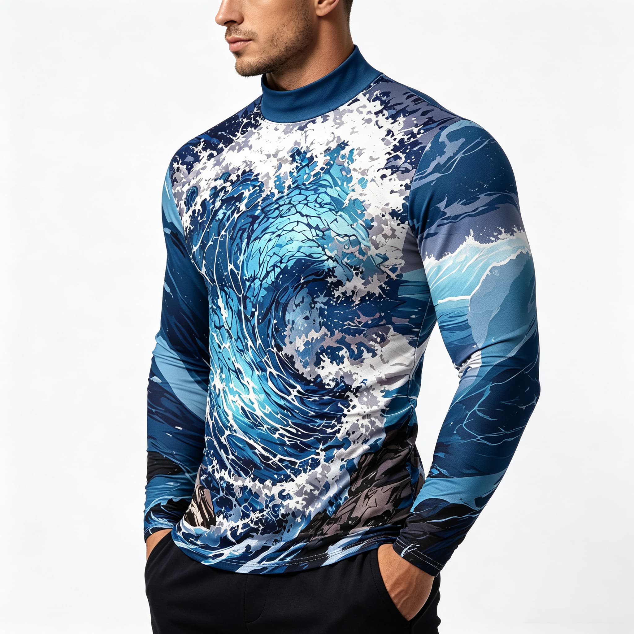 Tee Graphic Print - Męska koszulka z długim rękawem i