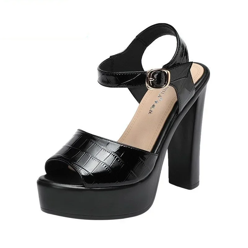 Casual Sandal Leather - Sandały ze skóry naturalnej, modne, na