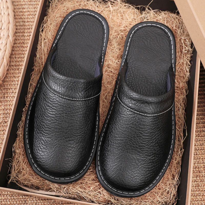 Flip Flop Leather Men - Skórzane kapcie domowe męskie i damskie,