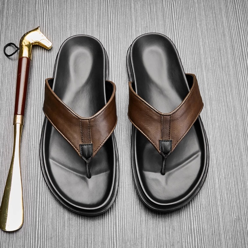 Męskie skórzane klapki na lato – Flip Flop Leather Men recenzja i cena